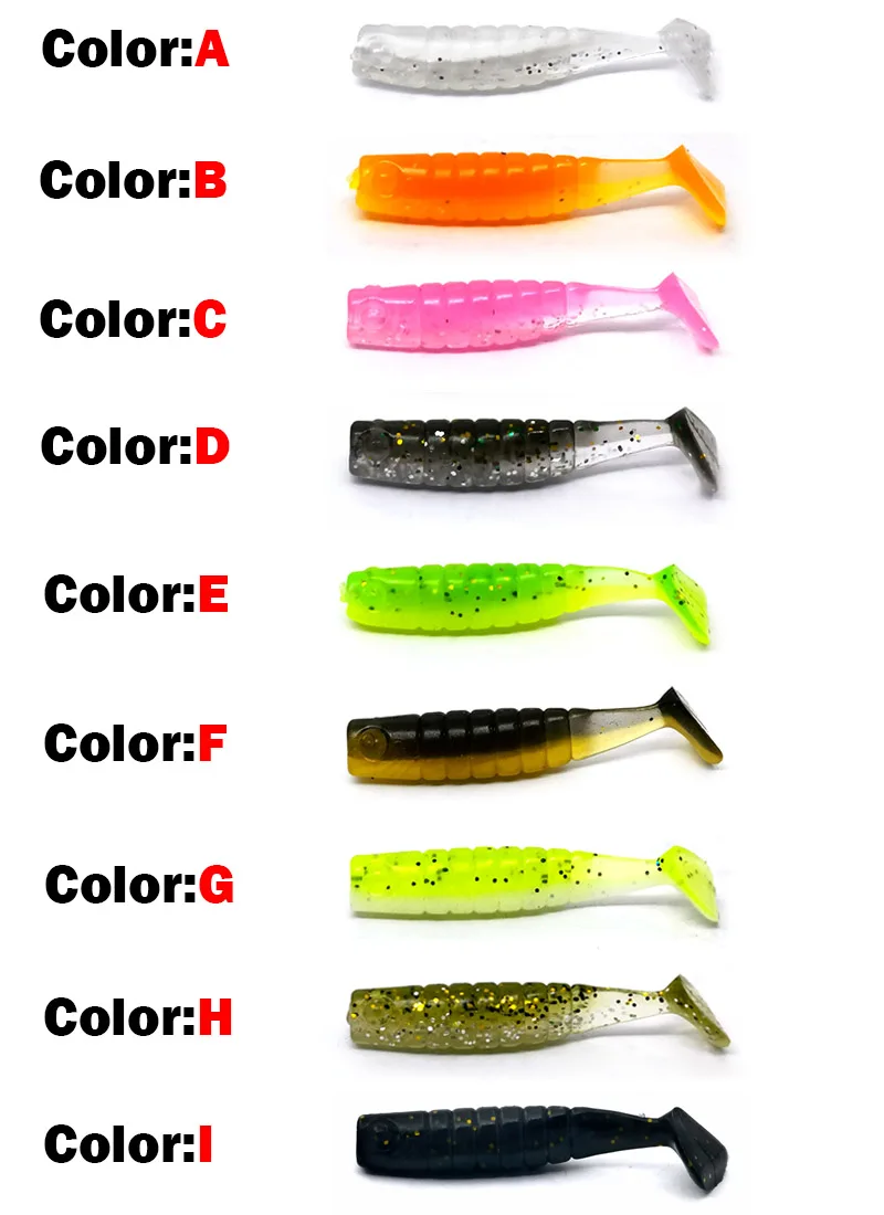 OUTKIT 10 Teile/los Wobbler Rockfishing Weiche Köder Gummi Weiche Köder 4cm 1g Angeln Weichen Wurm Künstliche Köder bass Silikon Fisch – Detail 14