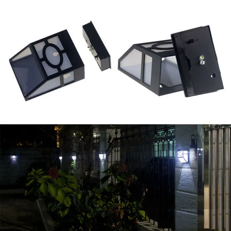 Party Supplies LED Light Wall Mount Solar Powered Outdoor Path Garden Landscape Fence Yard Lamp