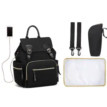 

Baby Diaper Bag Mummy Maternity Nappy Travel Backpack Large Capacity with Thermal Pocket Changing Pad Stroller Straps