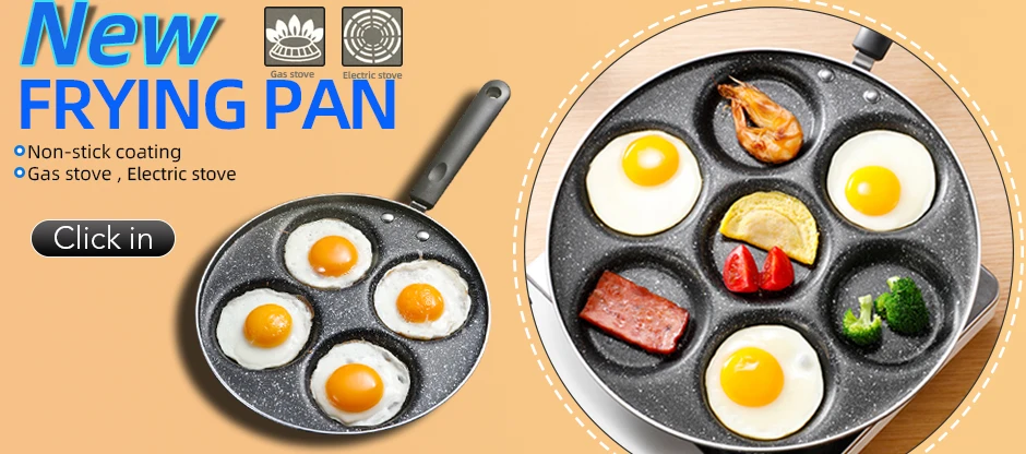 4/7 Cups Pancakes Frying Pans Breakfast Egg Pan Durable Non-stick Pan Holes Cooking Egg Ham Pans Pancak Maker Pan Cookware