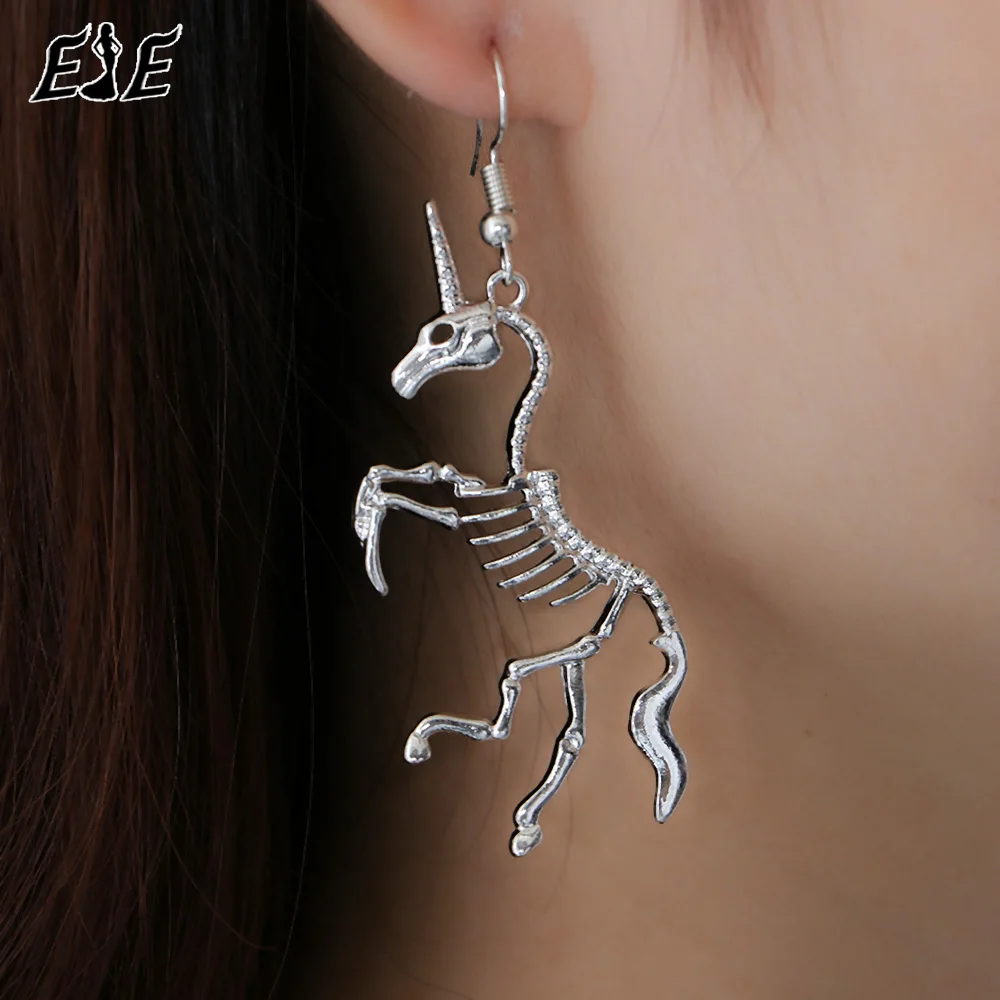 Halloween Skull Unicorn Horse Drop Earrings Dangle Earrings Drop Earrings Animal Earrings Long Earrings