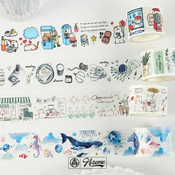 

10pcs/1lot Washi Masking Tapes cute dream Ocean and stars Decorative Adhesive Scrapbooking DIY Paper Japanese Stickers 5m
