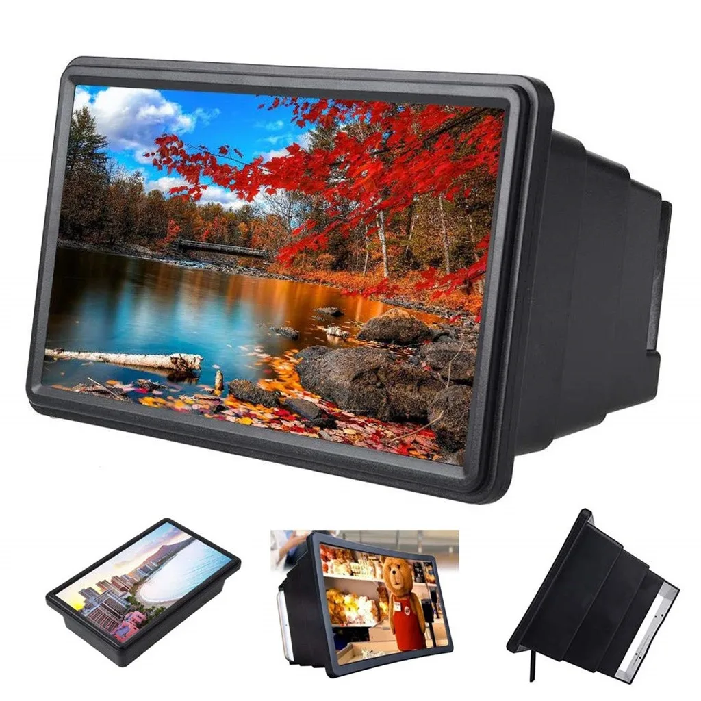 

Ouhaobin 3D Movie Video Phone 12 inch Screen Magnifier Amplifier HD Expander Stand Holder Cell Phone Accessories