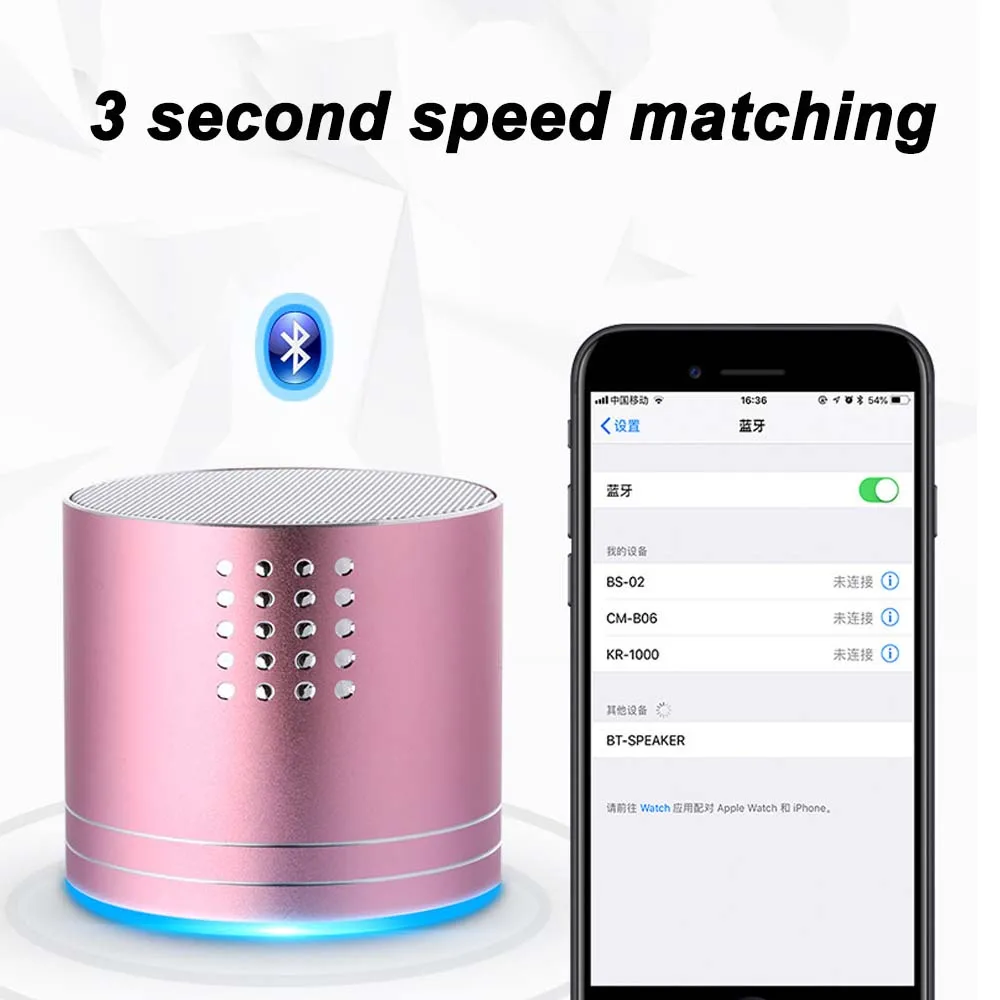 Мини Портативная Bluetooth колонка Беспроводная басовый звук стерео сабвуфер fm радио