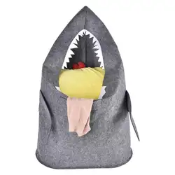 Серый акула форма хранение белья корзина мультфильм дети игрушки войлочное ведро для хранения для домашнего офиса Детские игрушки Одежда