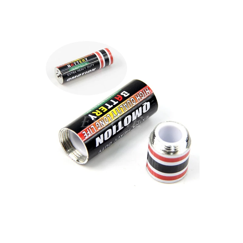 

Feamos Hot Hidden Secret Container Case Stash Diversion Safe AA Battery Pill Box Gift with a food grade smell proof bag