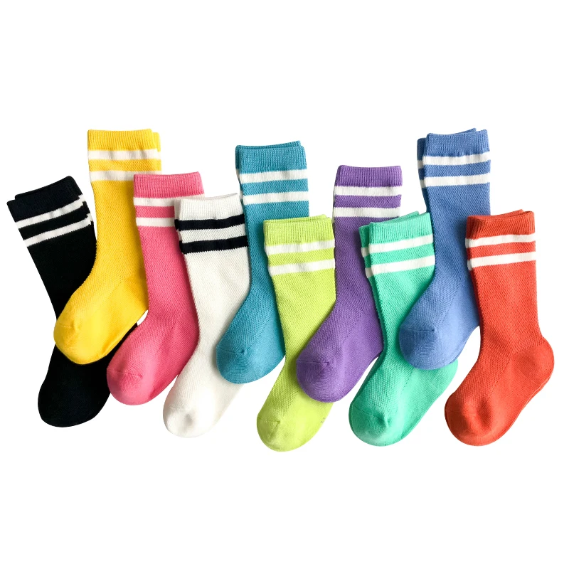 18y Toddler Girls Fashion Knee High Socks Kid Striped Colorful For Summer Socks Kids Boy Thin
