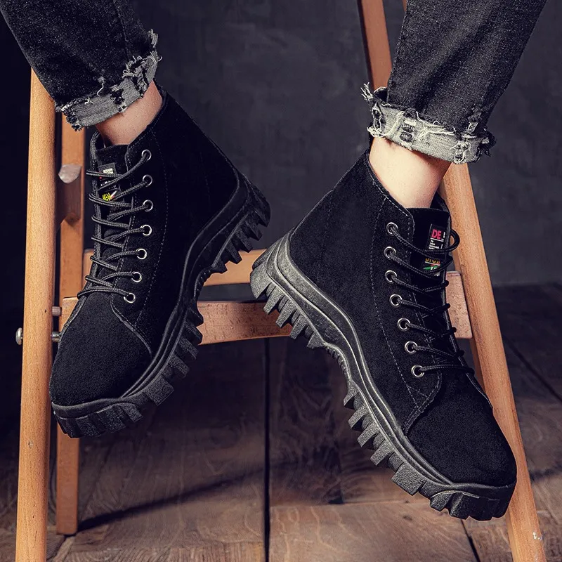 

Men Shoes Autumn 2019 New Style Hight-top Martin Boots Korean-style Trend Sports Worker Boot Versatile Retro MEN'S Short Boots