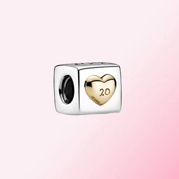 

2020 New 925 Sterling silver Love Charms 20th Anniversary Love Dice Charm Beads Fit Original Bracelet DIY for Women Fine Jewelry