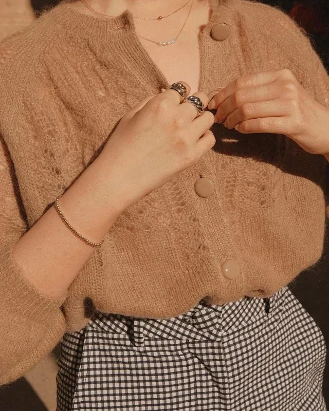 

New Hollow Out Crochet Knitted Cardigan Women O Neck Sweater Solid Color Single Breasted Knitted Sweater Knitted Jacket