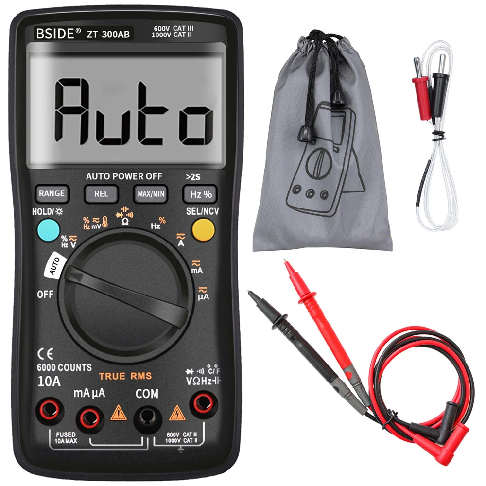 BSIDE ZT300AB Multimeter Auto/Manual Range Digital Universal Meter 6000