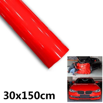 

Gloss Red sticker Decal DIY 30*150CM Vinyl Film Wrap Air Bubble Free Anti-fouling