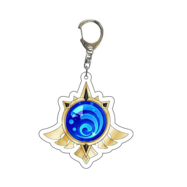 Game Genshin Impact Keychain Eyes of God keychains Luminous Metal Keychains Genshin God Eyes Fashion Lanyard Cosplay Pendant