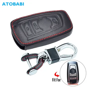 

Leather Car Key Case For BMW 520 525 730li 740 118 320i 1 3 5 7 Series X3 X4 M3 M4 M5 Remote Fob Cover Keychain Bag Accessories