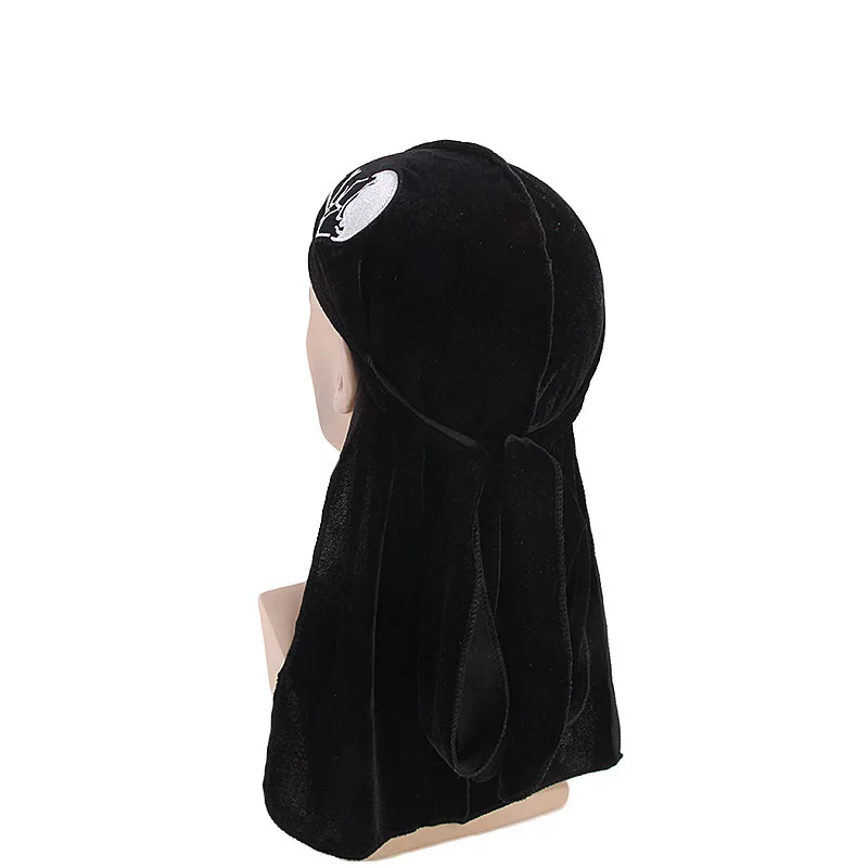 Унисекс мусульманская шляпа череп шаблон бархат длинный хвост пиратская для