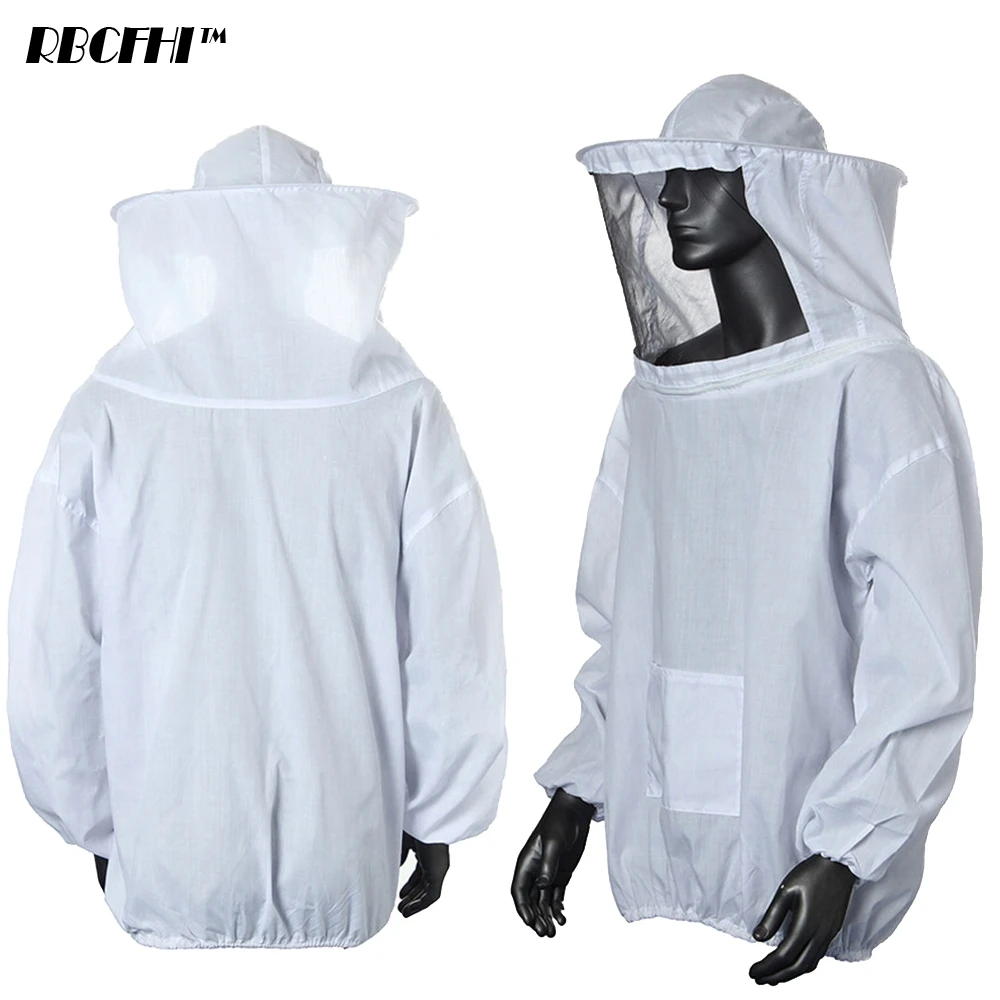

Beekeeping Protective Jacket Farm Smock Suit Bee Keeping Sleeve With Hat Equip Suit Keeping Veil Breathable Dress Cotton Blend