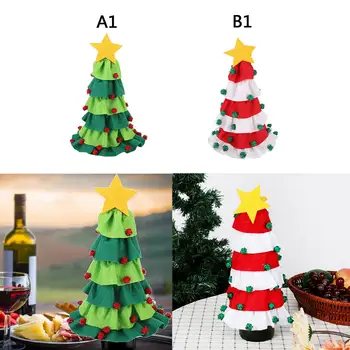 

Christmas Style Wine Bottle Cover Christmas Tree Bottle Bag Holder Decoration plush ball Wine Bottles Covers