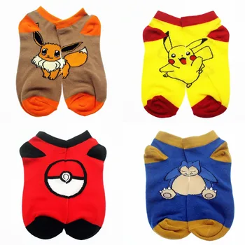 

Cartoon Sports Ankle Socks Anime Pokemon Pikachu Cosplay Wicking Short Socks Boys Girls Spring Autumn Casual Thin Stockings