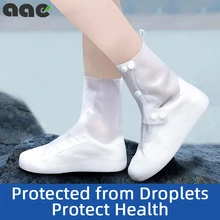 Cover Sepatu Waterproof Bahan Silikon Unisex Sepatu Pelindung Hujan Luar Ruangan Salju Hari Hujan Non-Slip Sepatu Cove Bisa Dicuci(China)