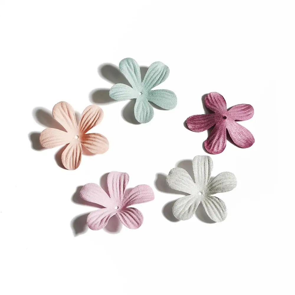Ткань розовый цвет имитация лепестков мульти-стиль DIY трехмерный цветок для серьги ручной работы ожерелье Изготовление ювелирных изделий - Цвет: 01