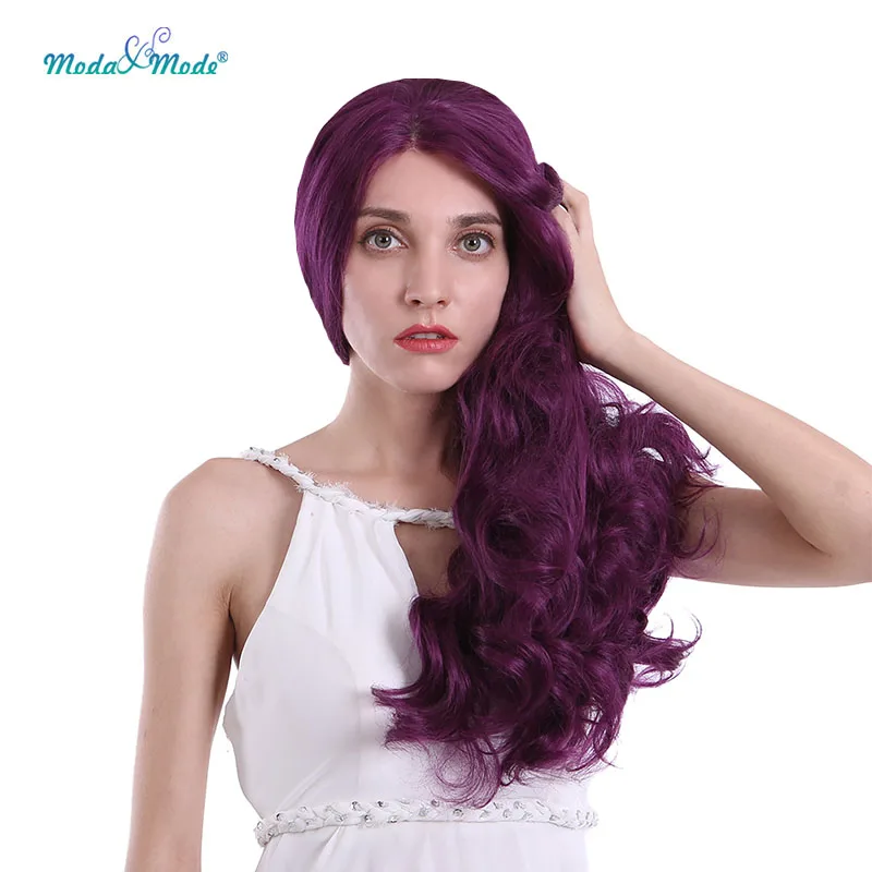 Moda& Mode темно-фиолетовый парик 2" Длинная свободная волна синтетический парик на кружеве блонд парик на каждый день и косплей натуральные волосы для женщин