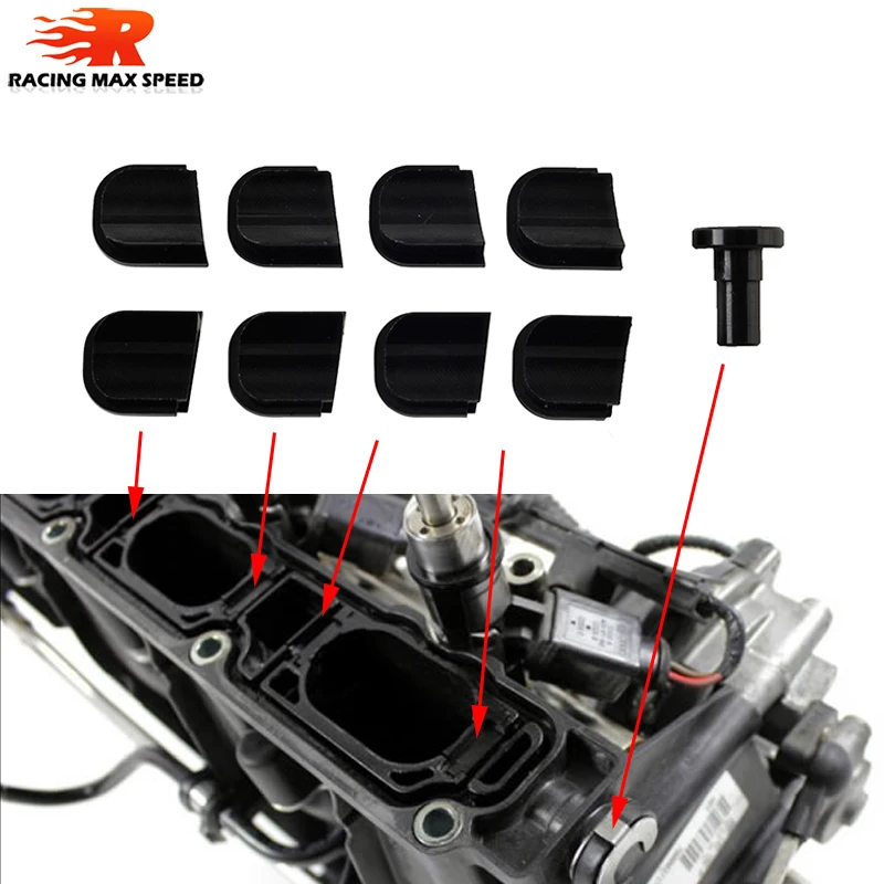 aluminum KILL KIT with black anodize for 2.0 TFSI swirl flaps EA113 VW Golf 5 6 GTI ED30 ED35 R Audi A3 S3 TT