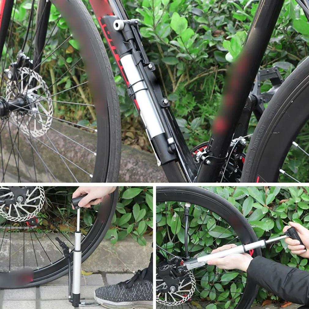 Bomba de Bicicleta Bomba de ar Medidor de Pressão Mangueira Ciclismo Pneu Inflator Schrader Presta Válvula Garfo Portátil Mini Bomba Mão Mod. 187553 9 Bomba inflável