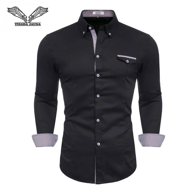 Fashion Men's Shirts Long Sleeve Slim Fit Men's Casual Shirts Formal Dress Shirts Men Clothes Turn-Down Collar N5045