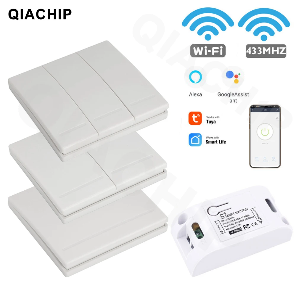 QIACHIP RF WI FI Беспроводной 10A IOS Android 2200 W AC 90 250 V умный дом выключатель света модуль + 86