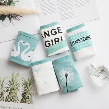 

2pcs/lot Cotton panties women pattern cotton underwear women gril briefs lingerie ladies underpants cartoon female wholesale