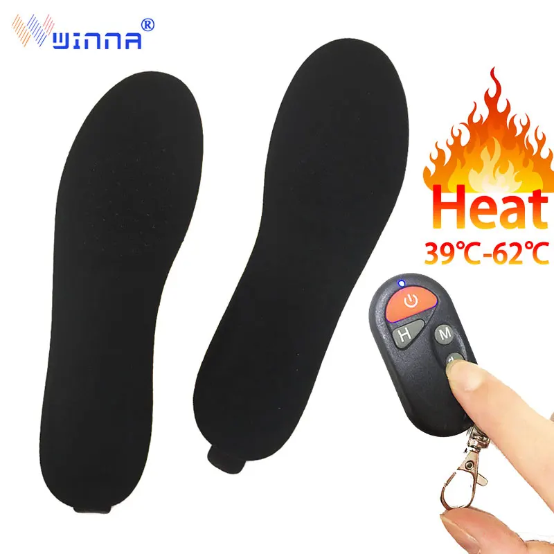 

2020 New High Quality 2300mAh Rechargeable Winter Foot Warmer Remote Control Electric Heating Insole Increased Sneaker Insoles