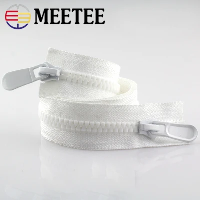 Meetee 8#15# Resin Zippers Open End 70 150cm Long Zip Down Jacket Coat Double Sliders for Sewing Garment Repair Tailor Accessory|Молнии| |