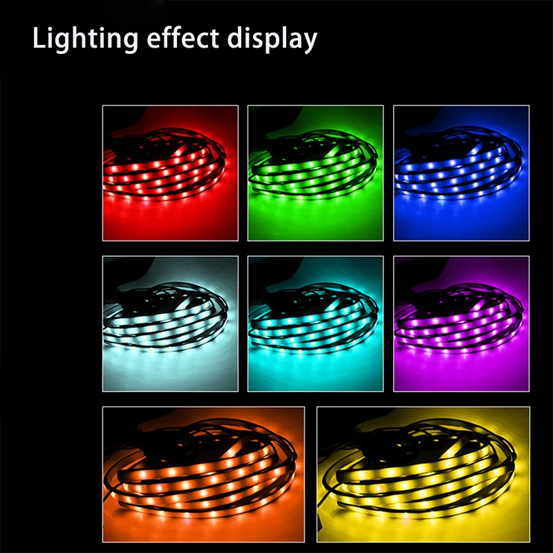 Неоновый светильник для светильник системы под яркость автомобиля 4 штуки гибкий светодиодный полосы для различных световых эффектов с Управление применение цветная(RGB