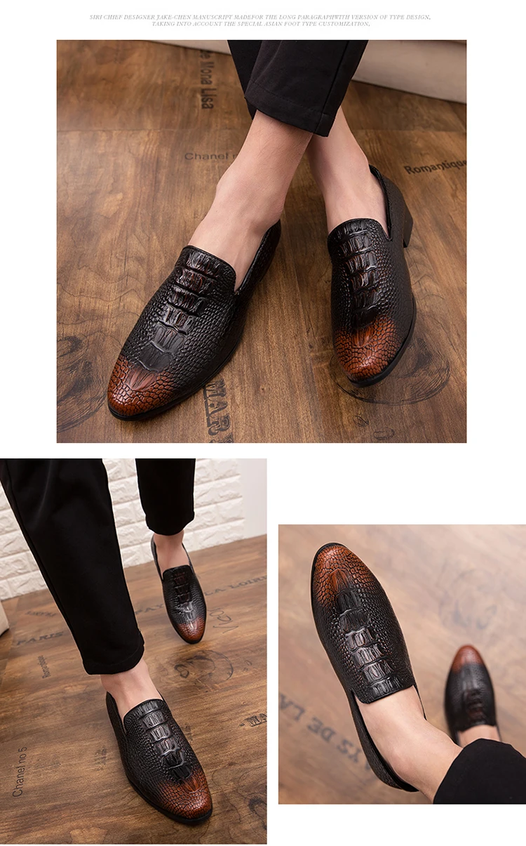 Модные Для мужчин сумка ТЗ крокодилиевой кожи с сохраненным природным лицом обувь Острый носок оксфорды, лофтеры мужской Бизнес офисные Туфли без каблуков Повседневное Мужская обувь HC-464