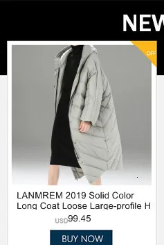 LANMREM Женская одежда из хлопка большого размера, плотное пальто с высоким воротником, теплая однотонная зимняя куртка с капюшоном, стиль PC151