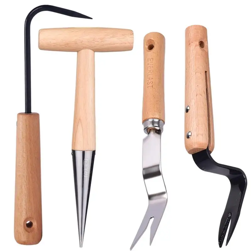

1 Set 4Pcs Gardening Tool Fine Nice Chic Well Fork Head Weeder Root Remover
