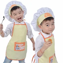 

Kids Kitchen Cook Food Tools Family Accessories Children Junior Apron Chef Hat Pocket Sets 2Pcs