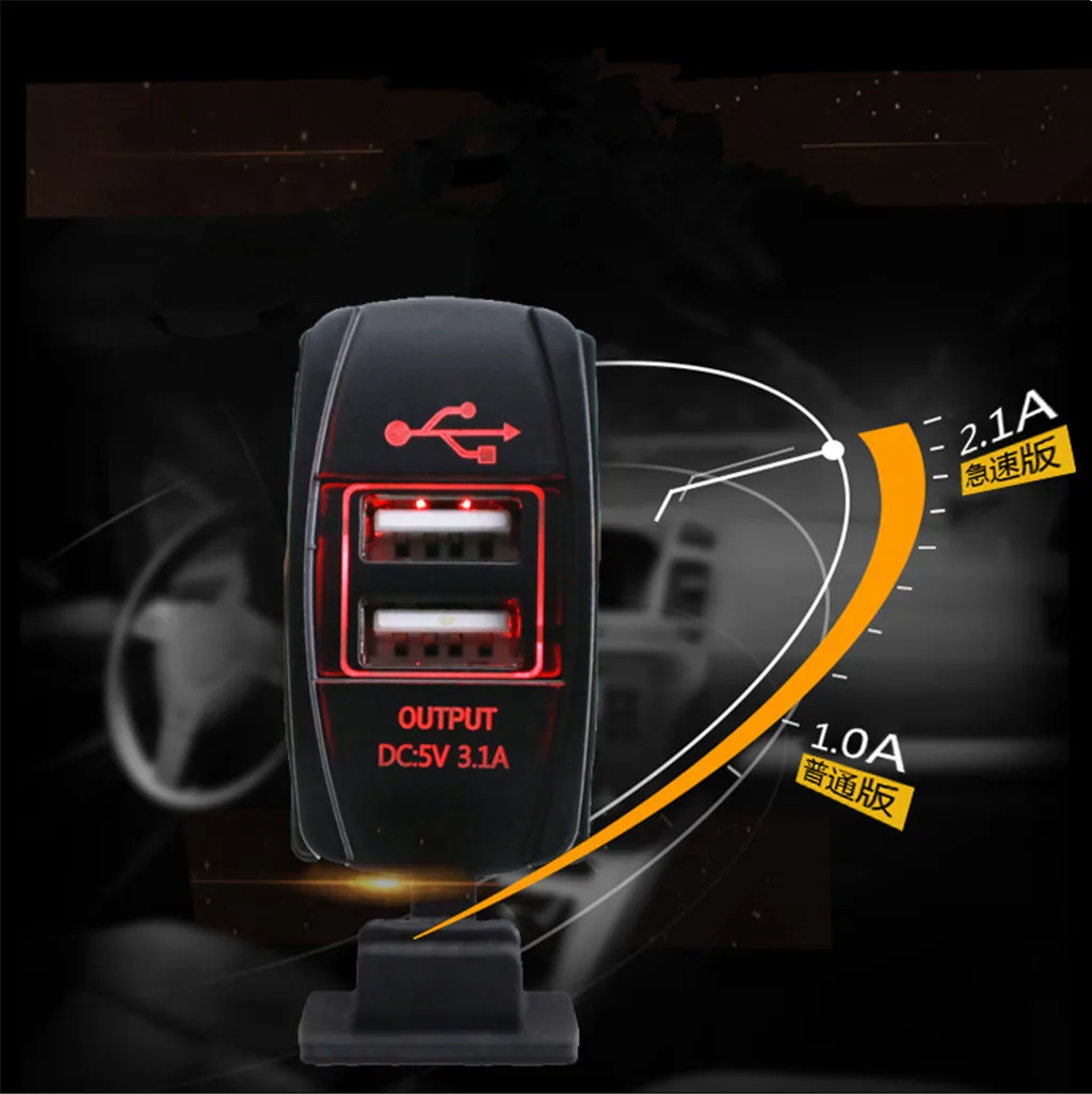 Прямая поставка новейшая мода Лидер продаж 12/24V 3.1A автомобиля Motorcyc Dual USB Мощность Зарядка порт розетка разъем светодиодный Дисплей Bs#1219