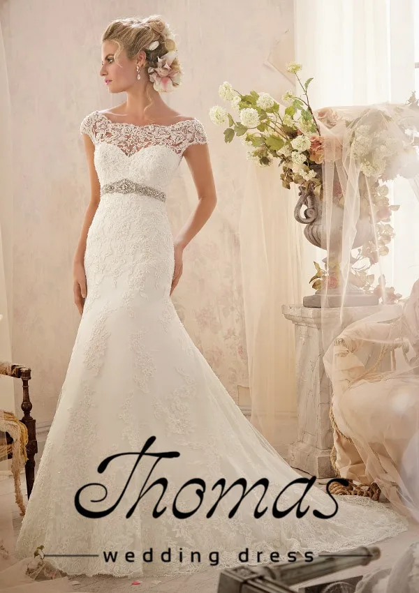 novo elegante sereia manga cap de Casamento rendas vestido de noiva vestidos em renda personalizado свадебное платье