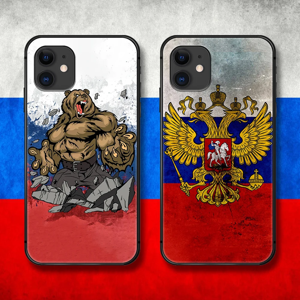 Чехол для телефона с изображением российского флага Iphone 5 2020 6 6S 7 8 Plus 11 12 Mini X XS XR Pro