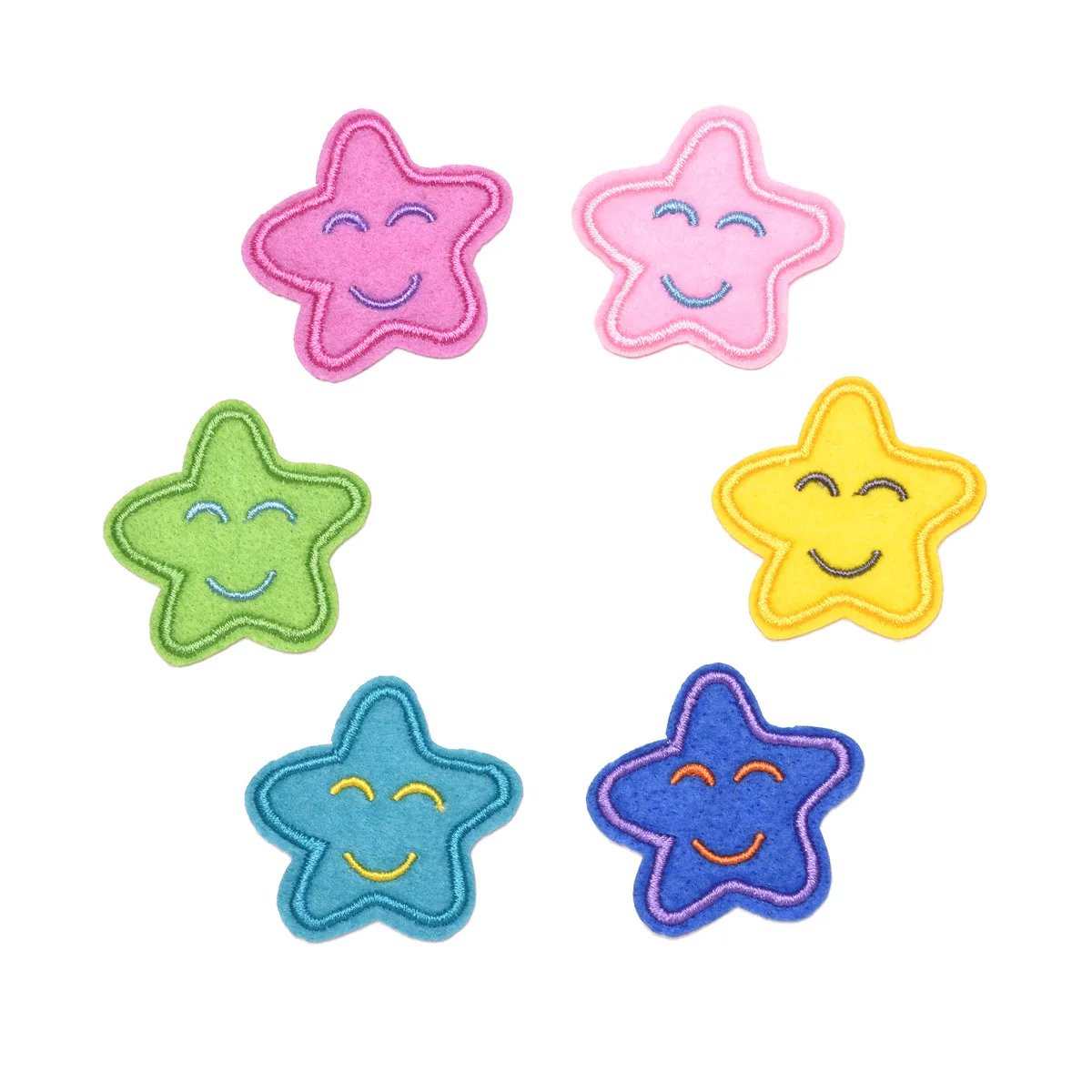 Sceau Brode Logo Brode Tissu Tache Visage Smiley Petite Etoile Fer Sur Patchs Tissu Badge Aliexpress