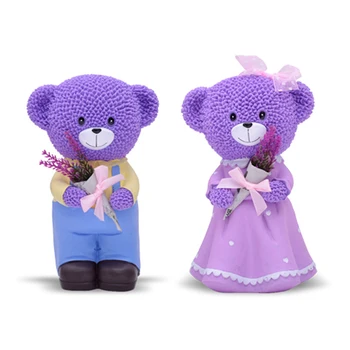 

UNBreakable Cartoon Lavender Bear Figure Piggy Bank Money Box Plastic Piggy Bank Safe Coin Piggy Box Home Decoration Accesorries