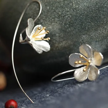 

New Trendy Silver Color Daisy Flower Plant Earring Jackets For Women Long Tassel Pendant Drop Earring Jewelry