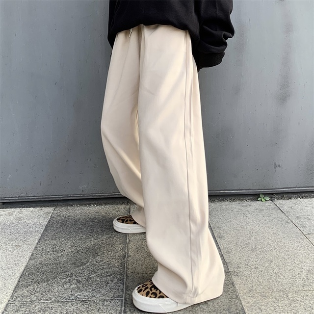 Spring Casual Trousers Unisex Spring Autumn 6-color Washed Brushed Straight Overalls Wide Leg Pants Men and Women Joggings