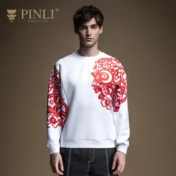 

Pinli 2020 Spring New Fashion Trendy Round Neck Slim Men's Chinese Style Printing Men's Casual Sweater Coat B201209176