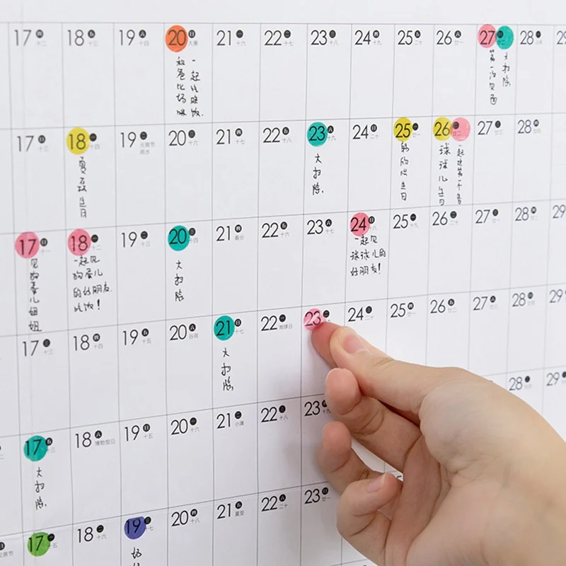 Год календарь-планировщик Памятка Органайзер годовой график ежедневно с наклейкой точки стены канцелярские принадлежности офис