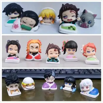

5pcs/set Q.ver Kimetsu no Yaiba Nezuko Tanjirou Zenitsu Giyuu Inosuke PVC Action Figure Anime Demon Slayer Figurine Toys 5cm