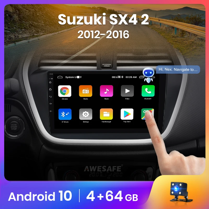 AWESAFE PX9 2Din Android 10 pour Suzuki SX4 S Cross 2012 2013 2014 2015 2016 Suzuki-SX4 classe S autoradio lecteur vidéo multimédia