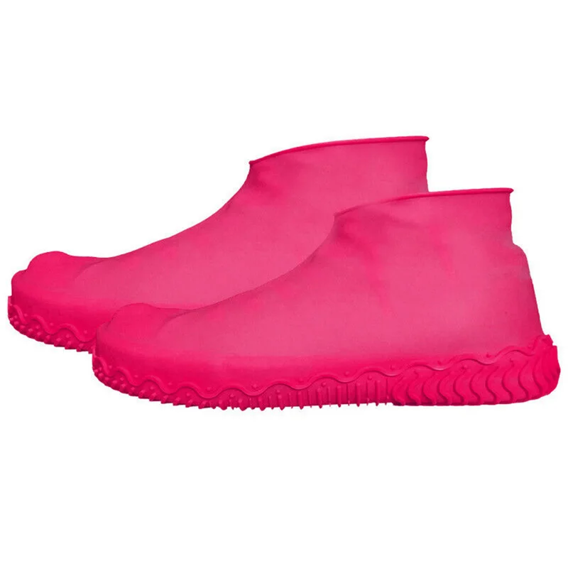 Hot Pink Силиконовые галоши дождь водонепроницаемый бахилы крышка ботинка протектор перерабатываемый - Цвет: Hot Pink