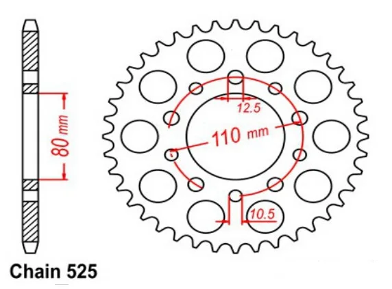525 цепь 40T 41T 42T 44T 45T 46T 60T Звездочка для мотоцикла для Triumph 800 865 Америка Speedmaster America LT Speedmaster